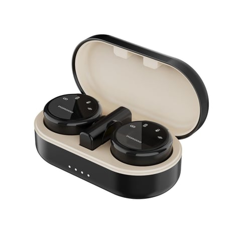 ميكروفون لاسلكي مزدوج مع علبة شحن من بورودو