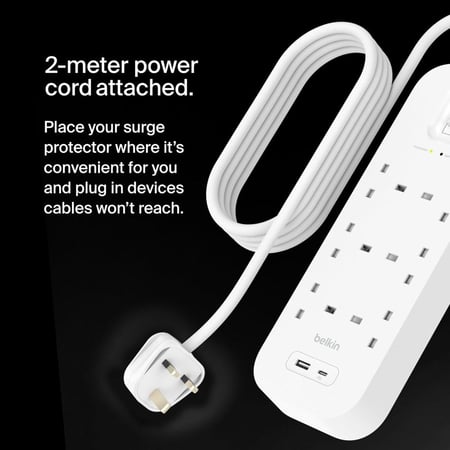 بيلكن توصيلة 6 منافذ مع منفذ تايب سي PD ب ومنفذ USB-A