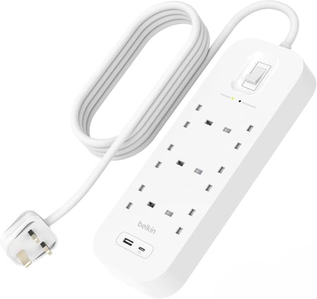بيلكن توصيلة 6 منافذ مع منفذ تايب سي PD ب ومنفذ USB-A