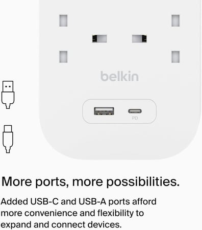 بيلكن توصيلة 6 منافذ مع منفذ تايب سي PD ب ومنفذ USB-A