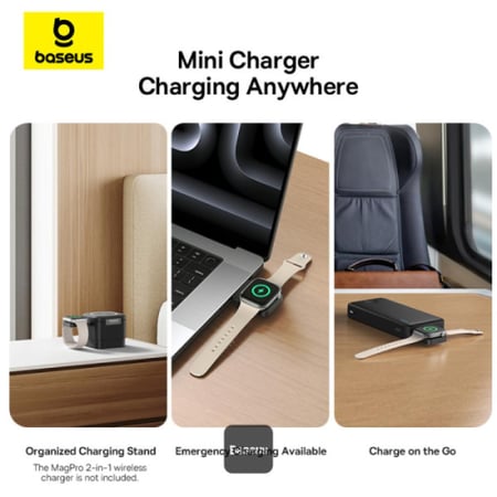 بيسوس ماج برو شاحن لاسلكي مغناطيسي لساعة ابل