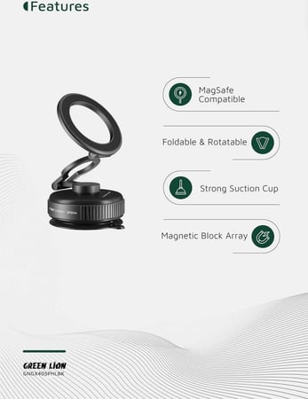 حامل هاتف Green Lion GX-40، تصميم قابل للطي، دوران 360 درجة