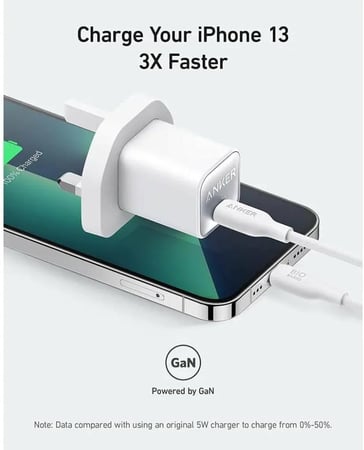 انكر شاحن جداري نانو بقوة 30 واط بمنفذ USB-C - ابيض