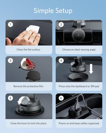 شاحن مغناطيسي لاسلكي MagGO انكر للسيارة - اسود