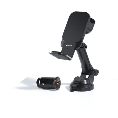 حامل جوال للسيارة وشاحن لاسلكي 3 في 1 مع شاحن سيارة من بورودو