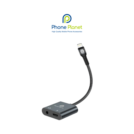 محول Lightning إلى 3.5mm AUX + شحن – استخدام مزدوج في وقت واحد من Phone Planet