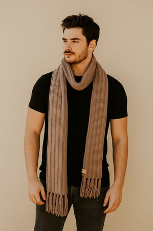 شال رجالي كروشيه
