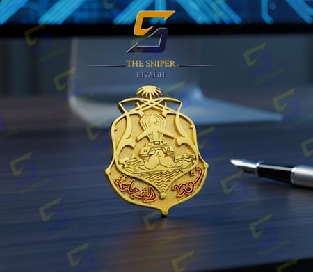 نوط الشجاعة حديد  ذهبي مقاس 52X42 mm