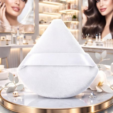 إسفنجة بودرة مثلثة الشكل من تول هاوس، إسفنجة مكياج ناعمة قابلة لاعادة الاستخدام مع شريط، أدوات مكياج للوجه للبودرة السائبة وكريم الأساس وبودرة الخدود،