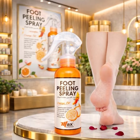 بخاخ مقشر للقدمين بخلاصة البرتقال بفيتامين سي والليمون 120 ملي من ماكس بخاخ مقشر للقدمين بخلاصة البرتقال بفيتامين سي والليمون للإشراقة السريعة