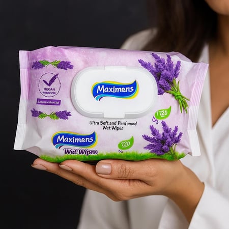 120 منديل مبلل فائق انعومه من ماكسيمنس