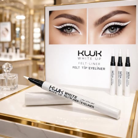 اي لاينر لون ابيض قلم تحديد عيون مقاوم للماء يدوم لمدة 24 ساعة لمكياج احترافي