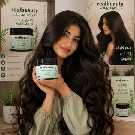 قناع إكليل الجبل التايلندي للشعر من Realbeauty  امنحي شعرك عناية فاخرة ولمسة نعومة لا تقاوم مع قناع إكليل الجبل الغني بالمكونات المغذية التي تساعد على ترطيب الشعر بعمق وتحسين مظهره من أول استخدام