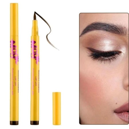 كحل لون اسود من ريال بيوتي قلم تحديد عيون مقاوم للماء يدوم لمدة 24 ساعة لمكياج احترافي