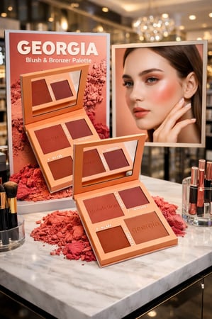 احمر خدود بودر من فانتي متوهج طبيعي يدوم طويلا، مقاوم للتلطخ، لطيف على البشرة، وسهل المزج