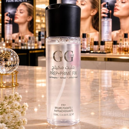 مثبت مكياج GG PREP + PRIME FIX   ثبات يدوم لساعات ولمسة منعشة تخلي مكياجك ثابت وطبيعي طول اليوم  تركيبته الخفيفة تساعد على ترطيب البشرة ومنحها إشراقة ناعمة بدون تكتل أو ملمس دهني
