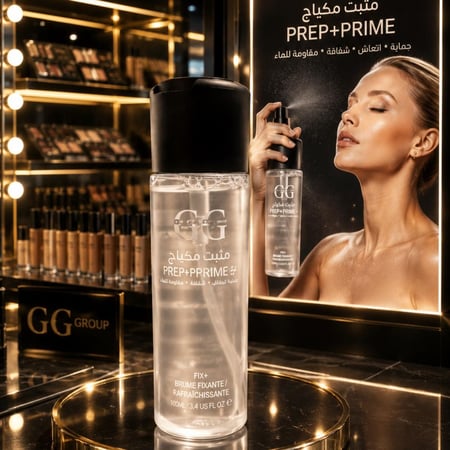 مثبت مكياج GG PREP + PRIME FIX ثبات يدوم لساعات ولمسة منعشة تخلي مكياجك ثابت وطبيعي طول اليوم تركيبته الخفيفة تساعد على ترطيب البشرة ومنحها إشراقة ناعمة بدون تكتل أو ملمس دهني