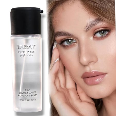 مثبت مكياج من فلور بيوتي ١٠٠ ملي يحافظ على نضارة الماكياج على مدار اليوم- تم تصميم بخاخ الماكياج هذا لتثبيت ماكياج الوجه والعينين طوال اليوم