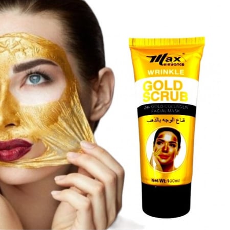 قناع الوجه بالذهب من ماكس اليجنس علاج مغذي ومعالج للبشرة شديدة الجفاف أو الحساسة مركّب من مواد مرطبة ومضادة للشيخوخة