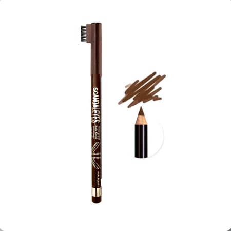 قلم حواجب لون بني من ريال بيوتي قلم حواجب مقاوم للماء ثلاثي الأبعاد، قلم حواجب سحري تحديد حواجب مزدوج الأطراف يدوم طويلا،