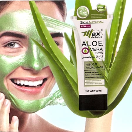 قناع الوجة بالصبار من ماكس اليجنس للترطيب والتنعيم وبمثابة مجموعة العناية بالوجه وجل للعناية بعد التعرض للشمس