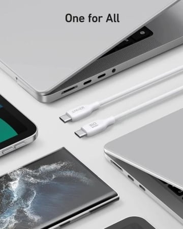 انكر - كيبل تايب سي الي تايب سي بطول 0.9 متر - ابيض