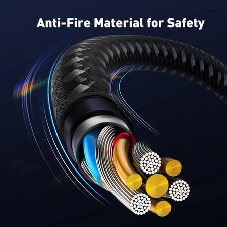 كابل طول 2 متر USB CC مضفر من النايلون FIBER 240 من جوده