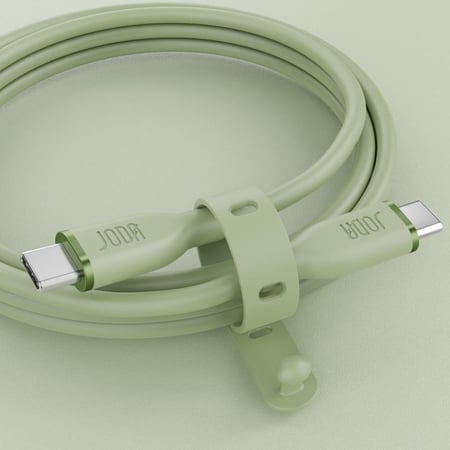 جودا - كيبل SLIP 60 USB-C to USB-C بقوة 60W وطول 1m - اخضر