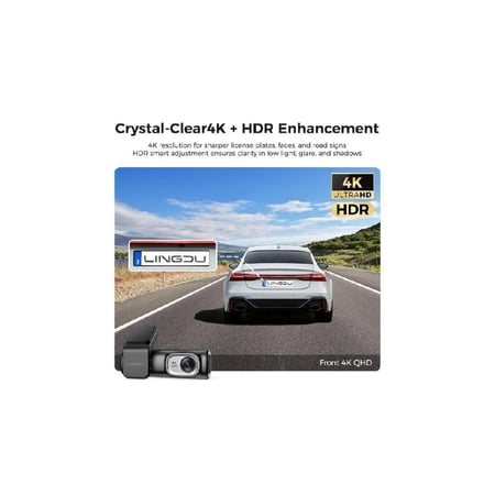 LINGDU – داش كام D600 رؤية مزدوجة أمامية وخلفية بدقة 4K