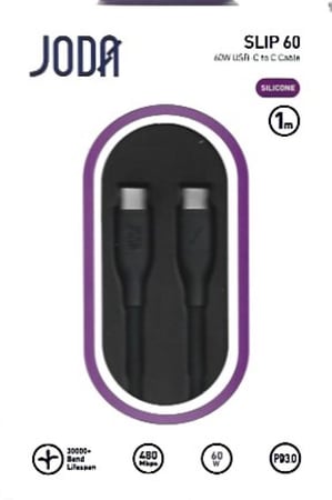 كابل طول واحد متر USB CC من السيليكون SLIP 60 اسود من جوده