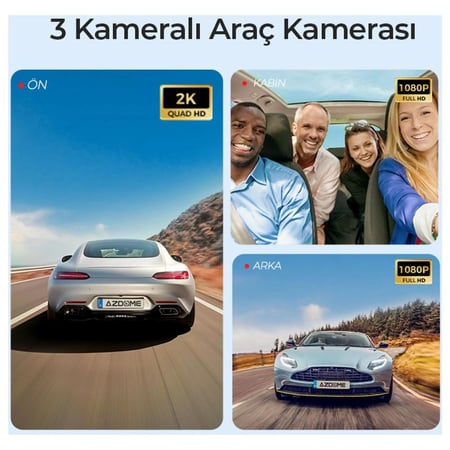 كاميرا داش كام ازدوم S58 - كاميرا أمامية للسيارة تدعم شريحة 4G مع ثلاث كاميرات
