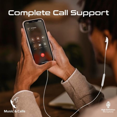 تجربة استماع مريحة مع سماعة أيفون سلكية مريحة ومعتمدة من أبل MFi مزودة بموصل لايتينينج وميكروفون مدمج وعناصر تحكم في مستوى الصوت مع ملائمة ومريحة من بروميت -  Promate MonoPod-LT