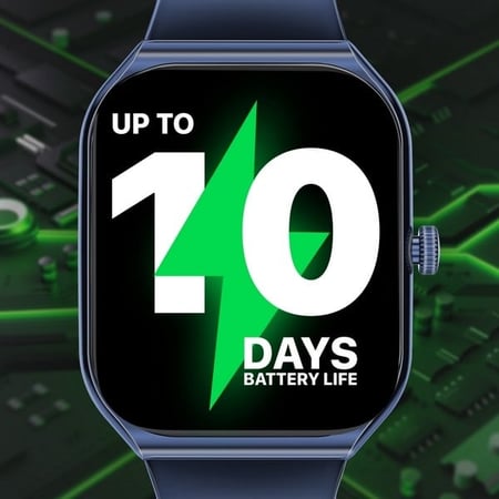 الأناقة والأداء معاً مع ساعة ProWatch-AM19، تتميز بشاشة بمقاس 1.96 بوصة وتصميم مقاوم للماء بمعيار IP68 مع مستشعر لقياس معدل ضربات القلب ومستوى الأكسجين في الدم وخطوات المشي والنوم بالإضافة إلى أكثر من 100واجهة- Promate ProWatch-AM19