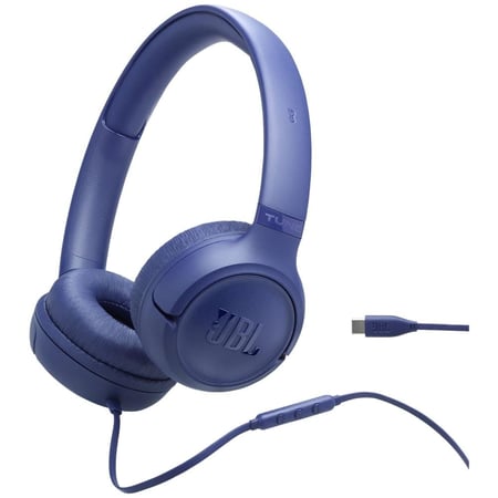 جي بي ال - سماعة رأس سلكية بوصلة يو اس بي سي بدون شحن JBL Tune 530C - ازرق