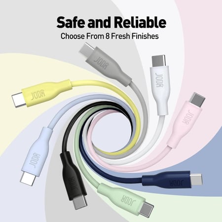 كابل طول واحد متر USB CC من السيليكون SLIP 60 رصاصي