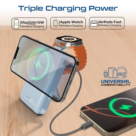 الأحدث والأقوى: بطارية متنقلة بسعة 10000mAh تدعم ماج سيف، متوافقة مع iPhone 17 وما قبله، بشحن لاسلكي سريع 15 واط، USB-C بقدرة 20 واط، شاحن لجميع ساعات أبل، وحامل مدمج لتجربة شحن متكاملة في أي مكان. Mavrix-3