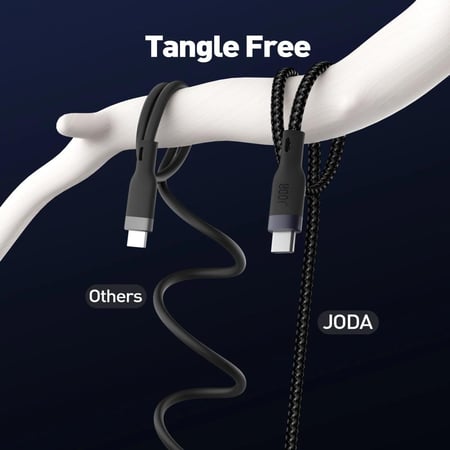 كابل طول 2 متر USB CC مضفر من النايلون FIBER 240 من جوده