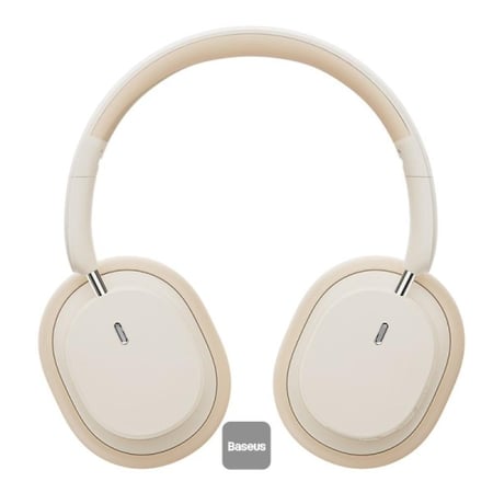 سماعة رأس بيسوس Bowie D05 لاسلكية بلوتوث قابلة للطي هاي فاي ستيريو للموسيقى كريمي أبيض