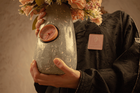 فازة ورد فخمة من حجر التيرازو .. صناعة يدوية