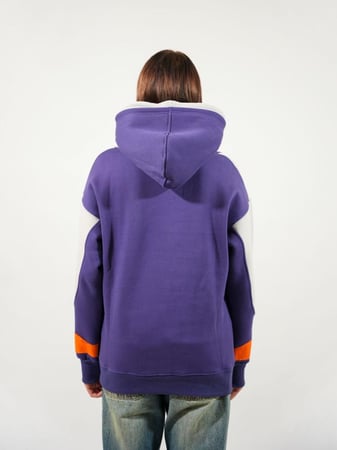 هودي مميز بألوان متعددة مع قصة الاصبع - بنفسجي