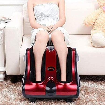 Foot and leg massager with heat