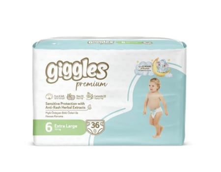 حفائض اطفال جيجلز بريميوم ميجا Giggles Premium Mega