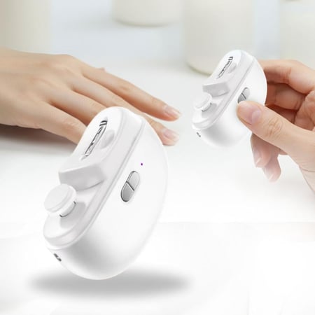 جهاز قصاصة وتلميع الاظافر الذكي باللون الأبيض