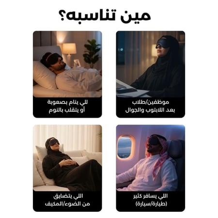 كمادة عيون لاسلكية راحة واسترخاء - نوم أفضل وتخفيف جفاف العيون