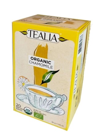 علبة شاي تيليا كاموميل العضوي (1.5 جرام × 20 ظرف) - Tealia Organic Chamomile Units (1.5g x 20 Envelopes)
