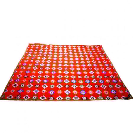 فرشة أرضية جلسة بقماش سوري أحمر منقوش 2  3 متر مع بطانة أرضية للر