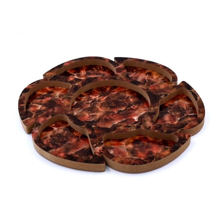 صحن طعام لتحضير الافطار والمكسرات مصنوع من خشب البامبو الطبيعي