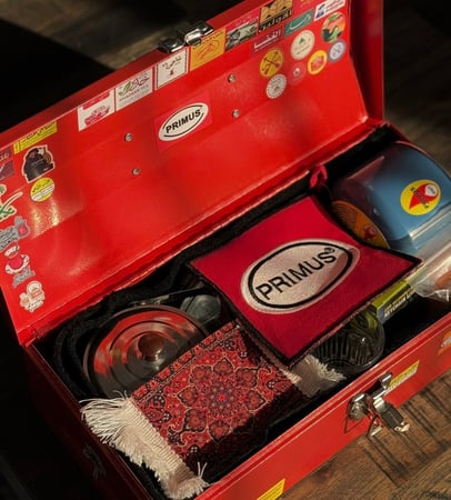 صندوق ادوات الشاي (صغير) احمر