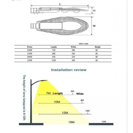 كشاف شارع مع خليه ضوئيه 200 واط اناره ابيض