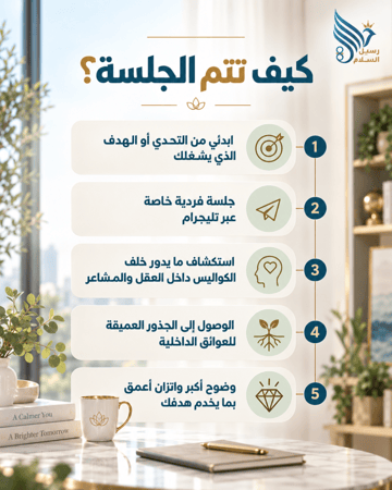 رحلة جلسة إعادة التوازن الداخلي عبر تليجرام لفهم المشاعر وجذور العوائق